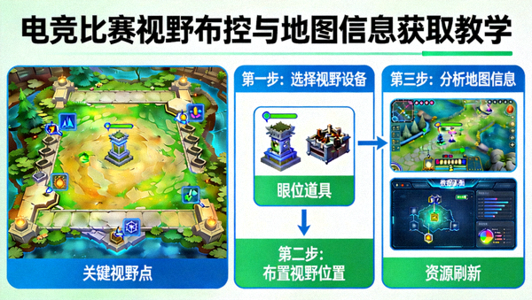 电竞比赛视野布控与地图信息获取教学画面